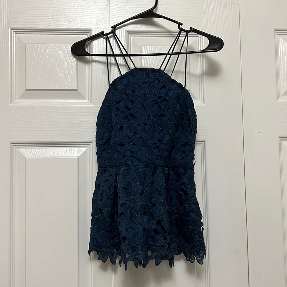 Forever 21 M dark blue dressy top